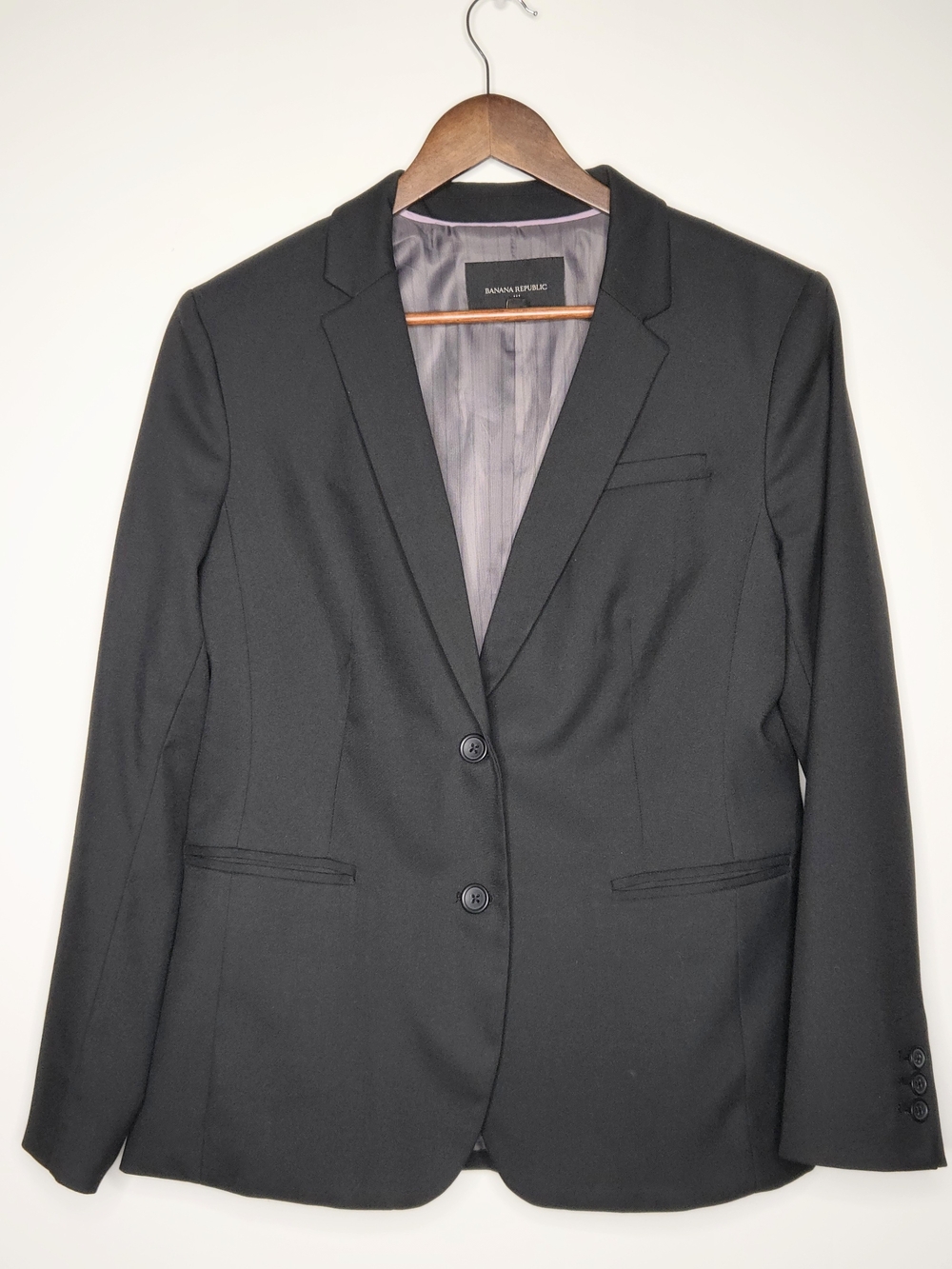 Banana Republic Classic Fitted Black Blazer Jacket Professional Office Wear 10P